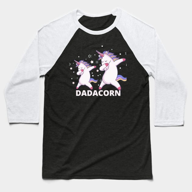 Unicorn Dadacorn Fathers DayFunny Dadacorn Fatherly 98 magic Baseball T-Shirt by Olegpavlovmmo